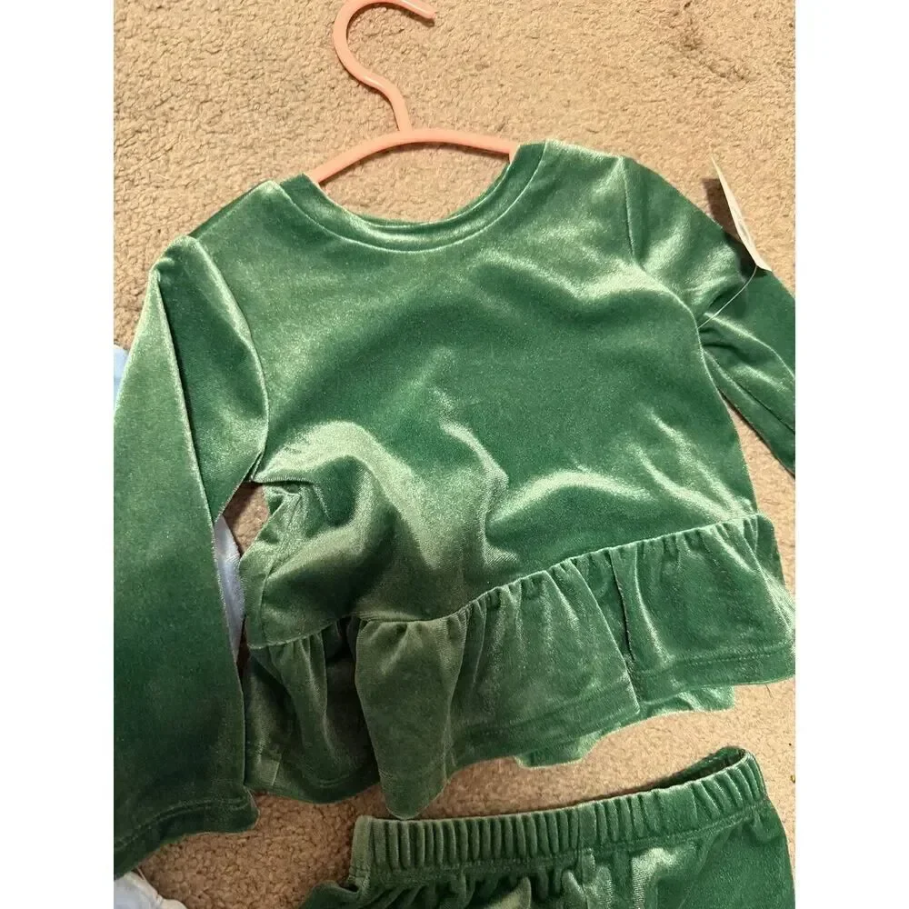 Old Navy Baby Girl Peplum Velour Outfits Lot of 2 NWT 6-12 Month